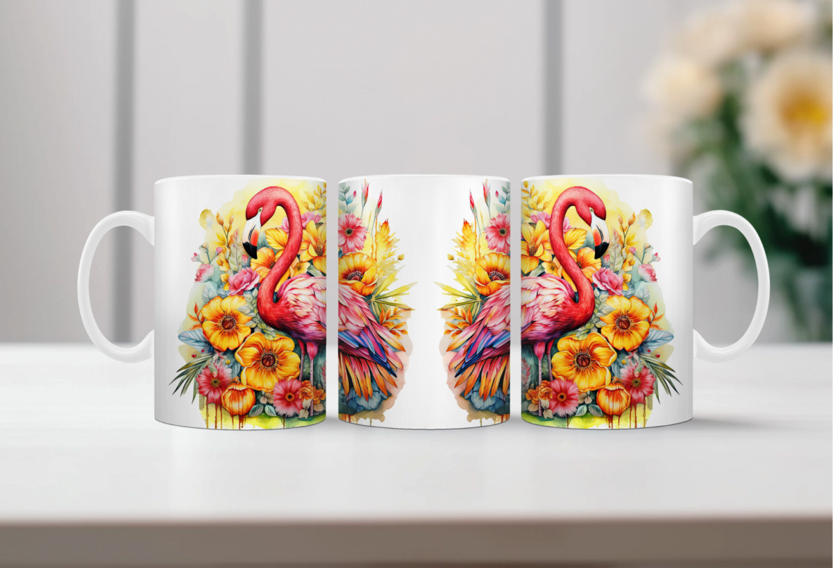 Aquarel Koffiemok Flamingo 4
