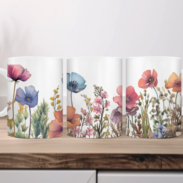 Aquarel wilde bloemen Koffiemok 04
