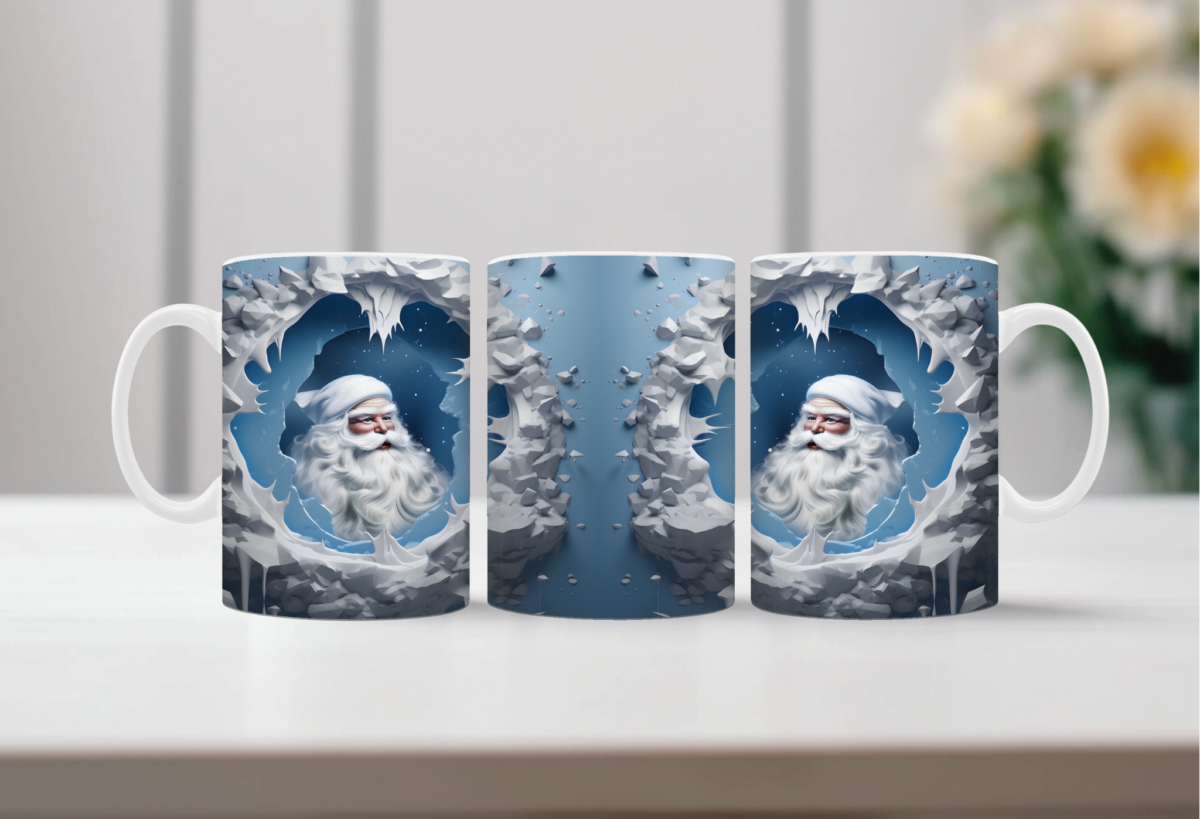Koffiemok Kerst 3D Vrolijke oude kerstman