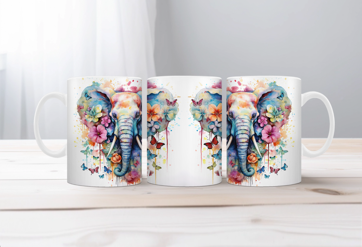 Aquarel Koffiemok Olifant 5