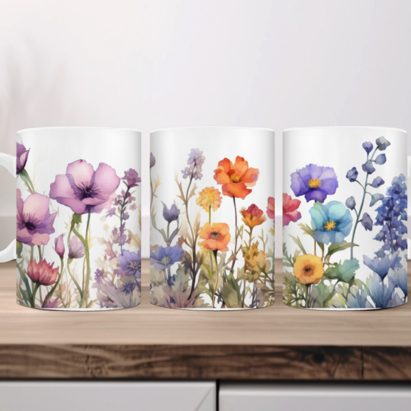 Aquarel wilde bloemen Koffiemok 05