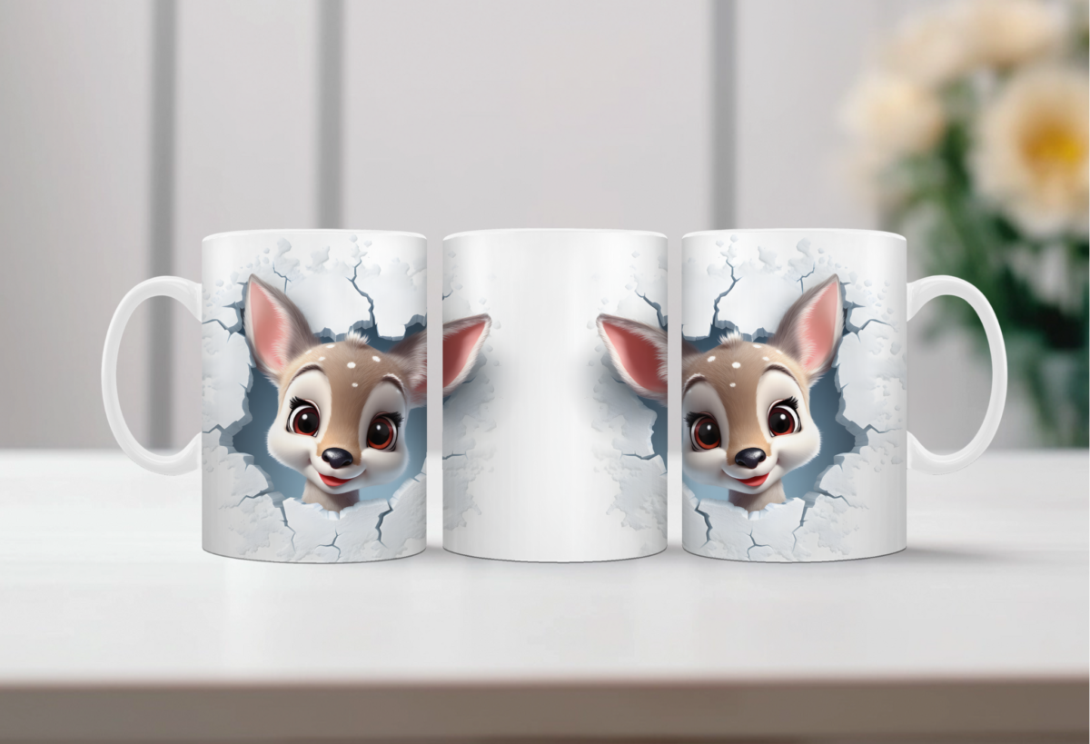 Koffiemok Kerst 3D Vrolijke Bambi