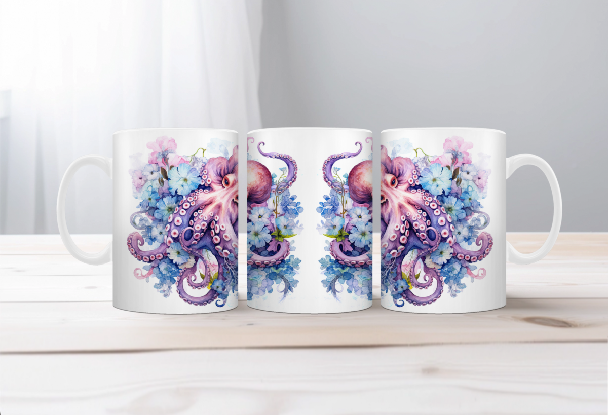 Aquarel Koffiemok Octopus 6