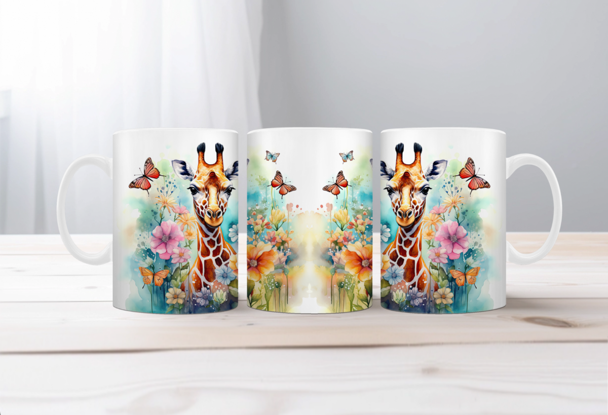 Aquarel Koffiemok Giraf 6