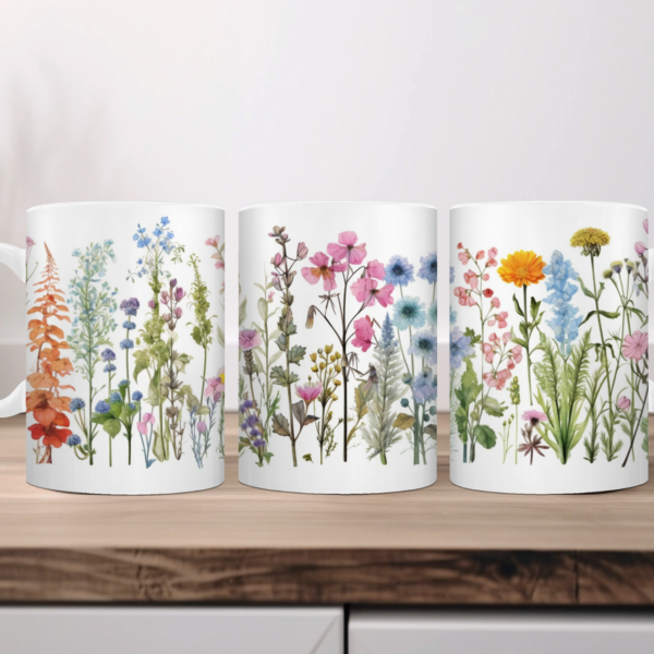 Aquarel wilde bloemen Koffiemok 06