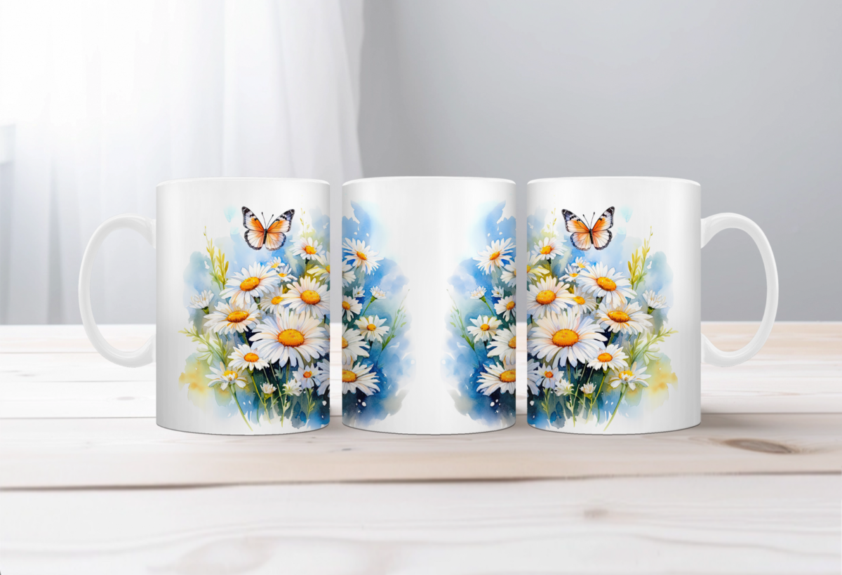 Aquarel Koffiemok Bloemen 6