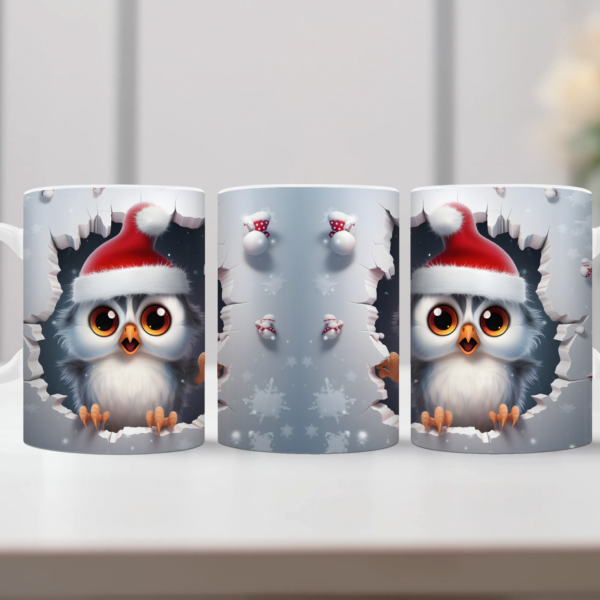 Koffiemok Kerst 3D Vrolijk Uiltje
