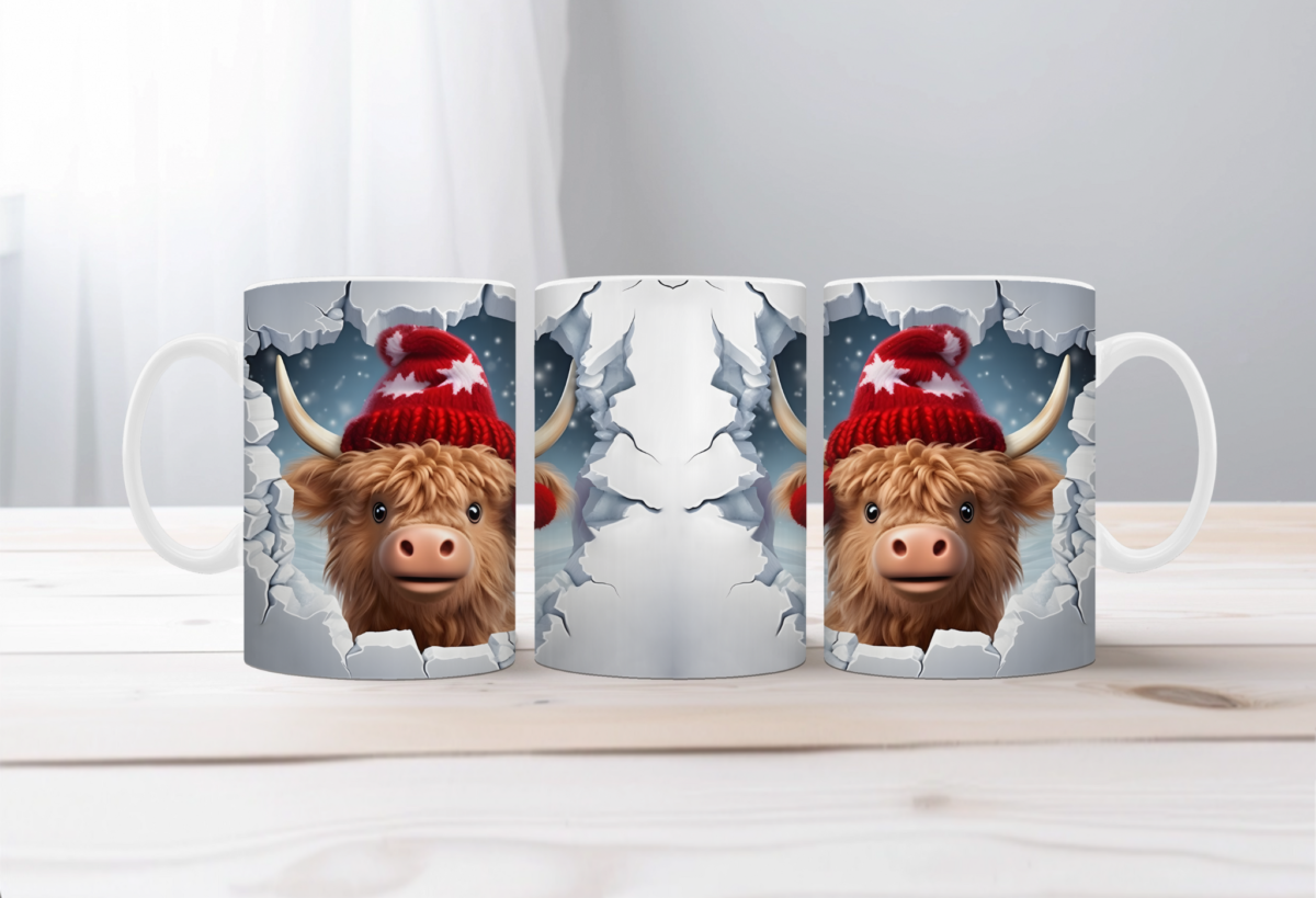 Koffiemok Kerst 3D Vrolijke stier