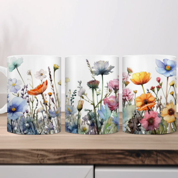 Aquarel wilde bloemen Koffiemok 09