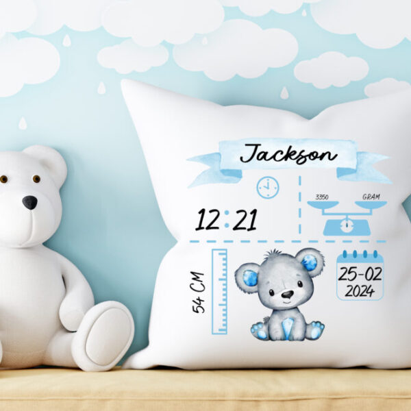 Mockup jongen Kussensloop geboorte jongen.