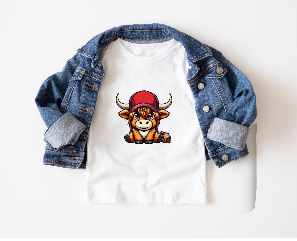 Kinder T-shirt Highland Cows - Rood
