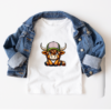 Kinder T-shirt Highland Cows - Roze lichtgrijs