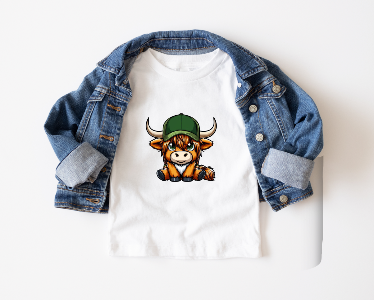 Kinder T-shirt Highland Cows - Groen