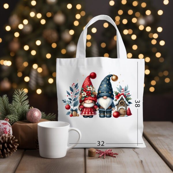 CHRISTMAS GNOME 11 Katoenen tas met kerstontwerp 14