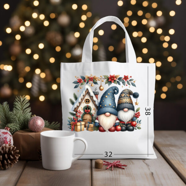 CHRISTMAS GNOME 13 Katoenen tas met kerstontwerp 10