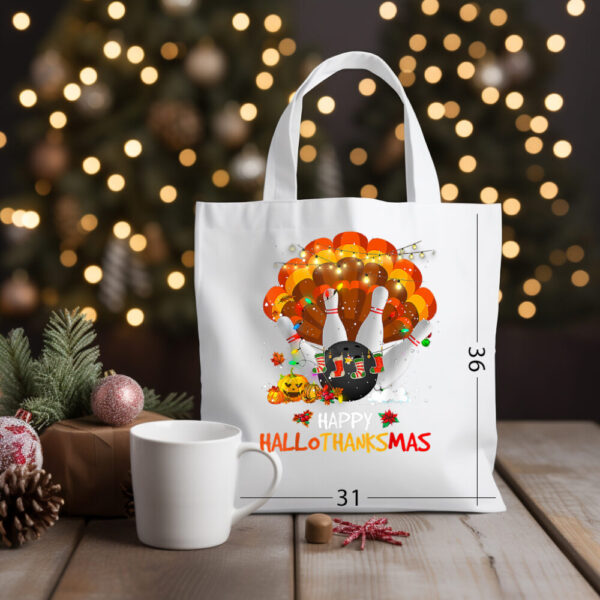 Happy Hallothanksmas 01 Katoenen tas met kerstontwerp 17