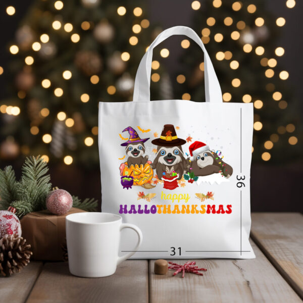 Happy Hallothanksmas 03 Katoenen tas met kerstontwerp 13