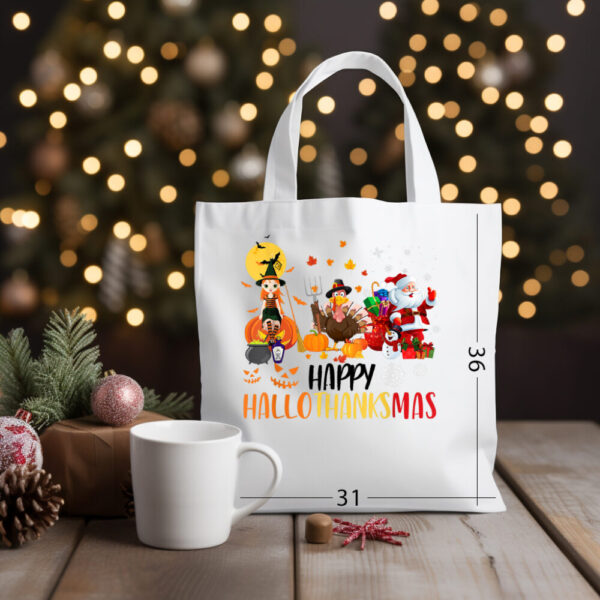 Happy Hallothanksmas 06 Katoenen tas met kerstontwerp 07