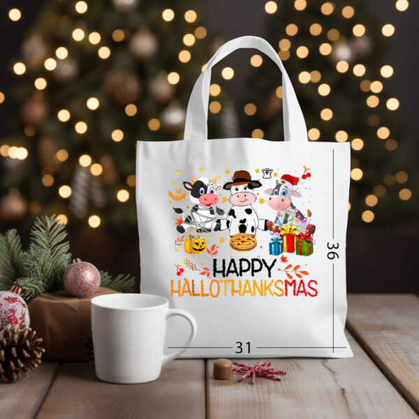 Happy Hallothanksmas 07 Katoenen tas met kerstontwerp 05