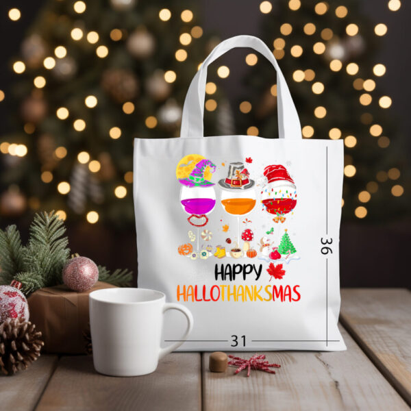 Happy Hallothanksmas 08 Katoenen tas met kerstontwerp 03