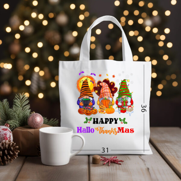 Happy Hallothanksmas 09 Katoenen tas met kerstontwerp 01
