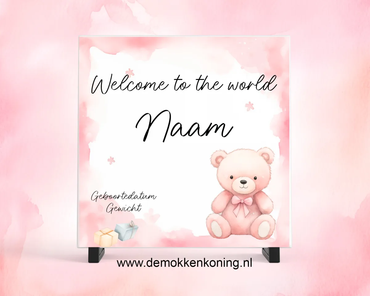 tegeltje geboorte roze geboorte tegel roze