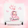 Mockup tegeltje geboorte roze beertje tegeltje geboorte roze beertje