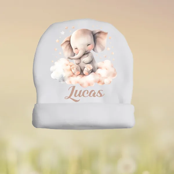 Mutsje beige mockup Baby mutsje Fleece Neutraal