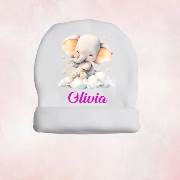 Mutsje roze mockup Baby mutsje Fleece Roze