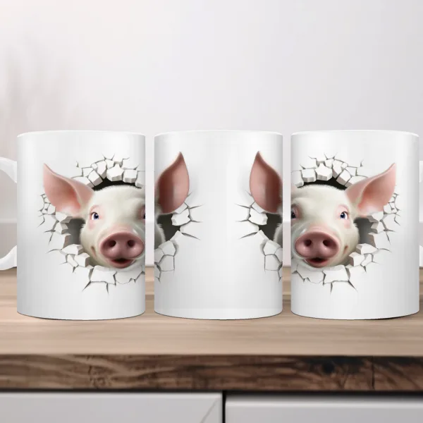 Koffiemok 3d boerderijdieren Koffiemok 3d boerderijdieren