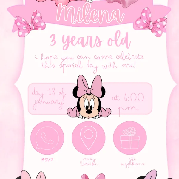 Inglês (1) Uitnodiging Minnie