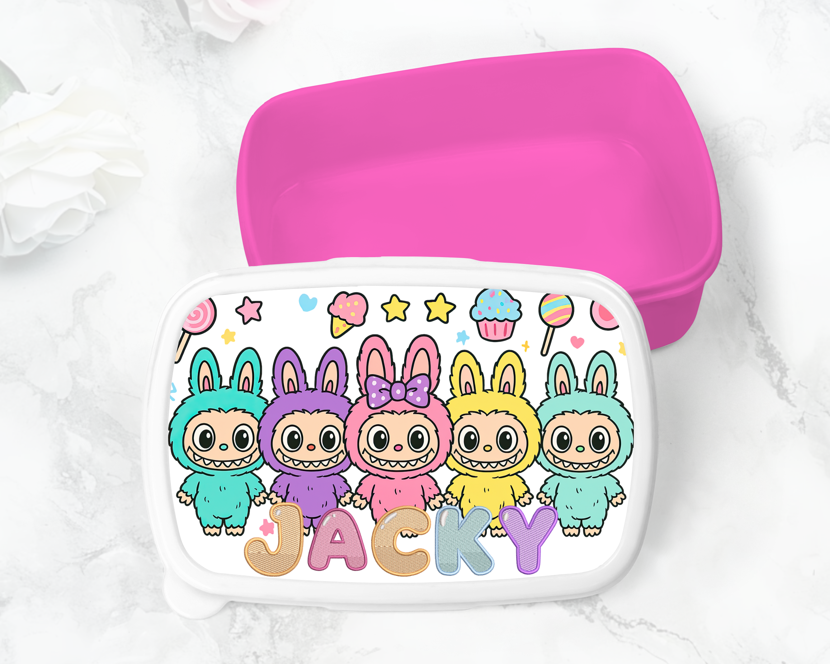 FrameLunchBox Jacky Broodtrommel Labubu 01 Roze